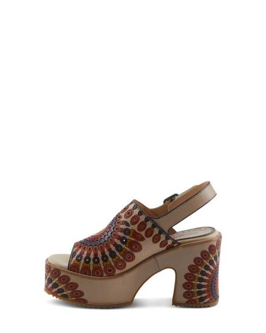 Spring Step Brown Stevienix Slingback Platform Sandal