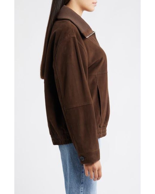 Bernardo Black Oversize Suede Bomber Jacket