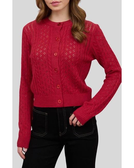 Blu Pepper Red Pointelle Cardigan