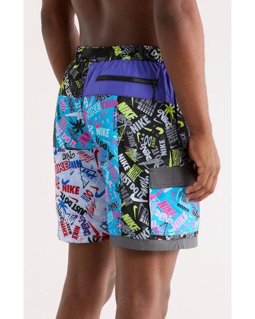 Nike Blue 7-Inch Volley Swim Trunks for men