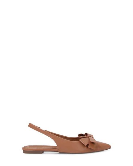 BERNESS Brown Cinnamon Bow Slingback Flat