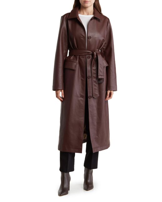 Rebecca Minkoff Brown Faux Leather Trench Coat