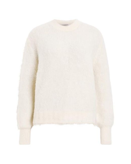 AllSaints White Vortex Alpaca Blend Sweater