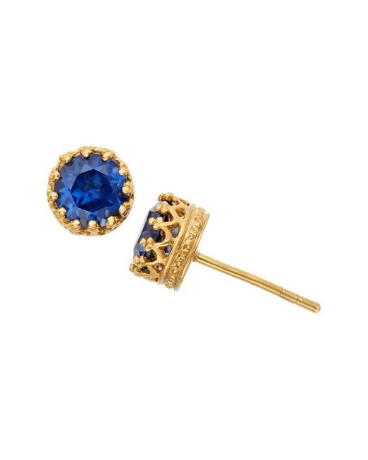FZN Blue 14K Plate Sterling Stud Earrings