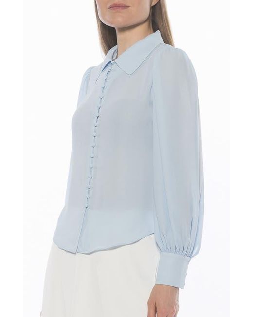Alexia Admor Blue Rah Covered Button-Down Top