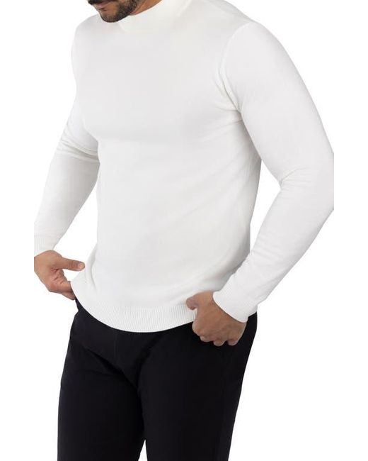 Xray Jeans White Mock Neck Knit Sweater for men
