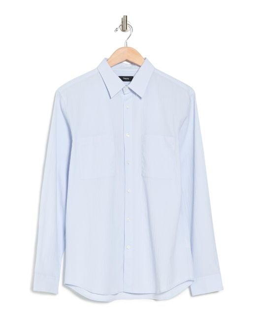 Theory White Irving 2p Spring Ripstop Shirt for men