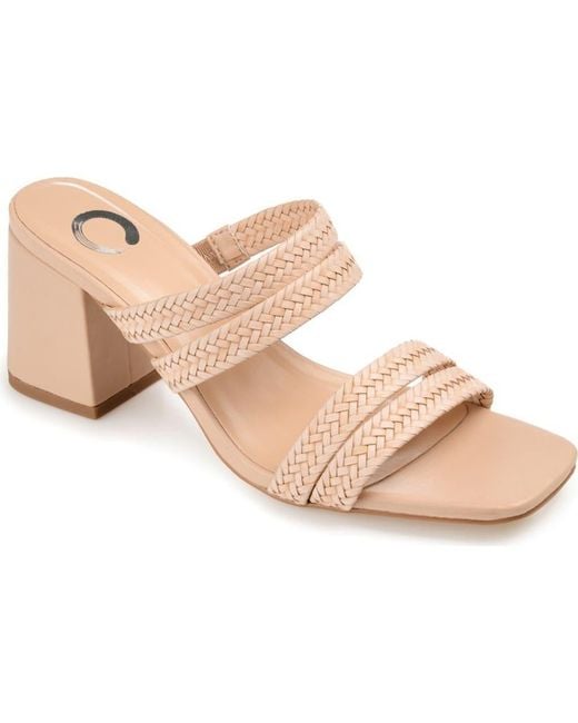 Journee Collection Natural Journee Natia Strappy Block Heel Sandal