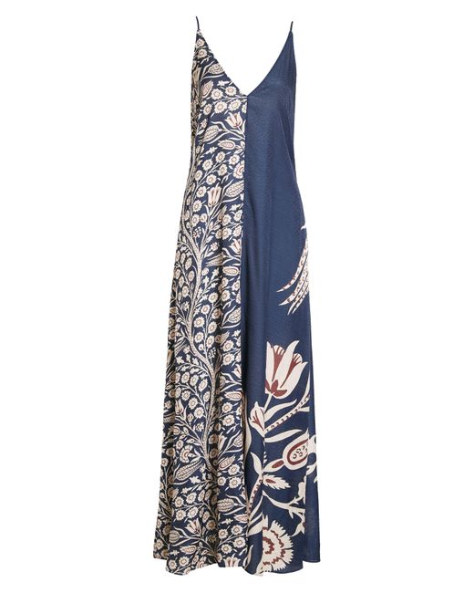 Ted Baker Blue Lucyle Contrast Panel Maxi Dress
