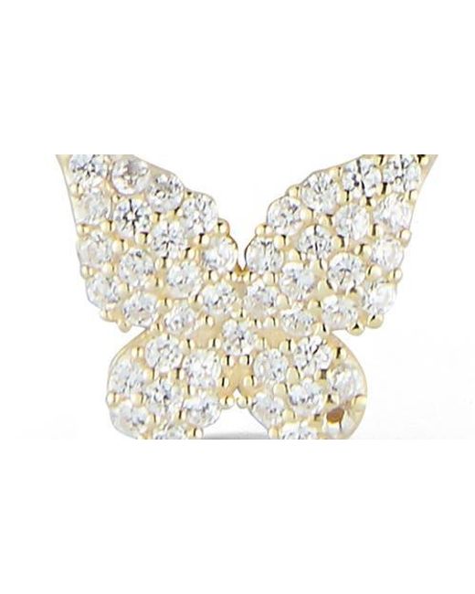 Glaze Jewelry White Pavé Cubic Zirconia Butterfly Pendant Layered Necklace