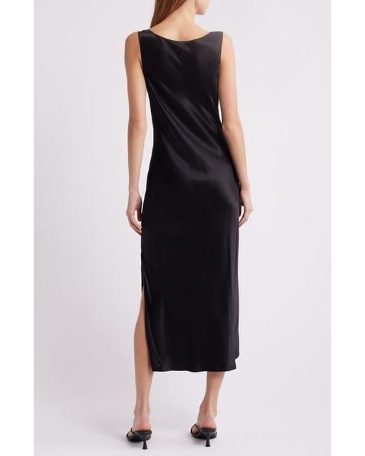 Rails Nat Satin Midi Dress in Black | Lyst Rails Nat Satin Midi Dress in Black | Lyst