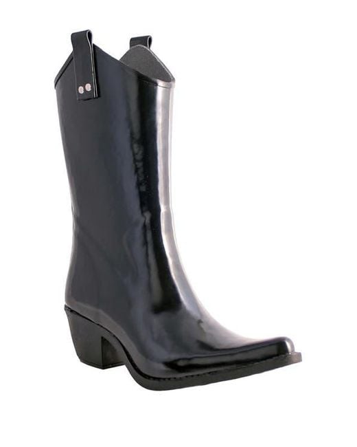 Nomad Black Yippy Western Rain Boot
