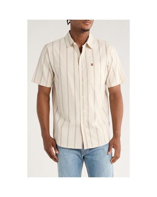 Quiksilver Natural Keel Stripe Classic Fit Short Sleeve Shirt for men