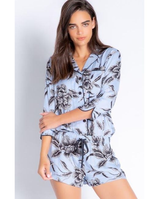 Pj Salvage Blue Fresh Friday Romper