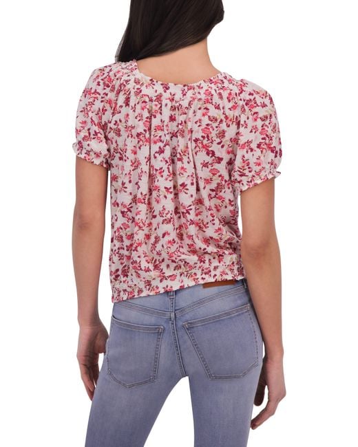 Lucky Brand Red Ditsy Floral Top