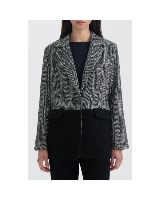 NVLT Black Tweed Colorblock Blazer