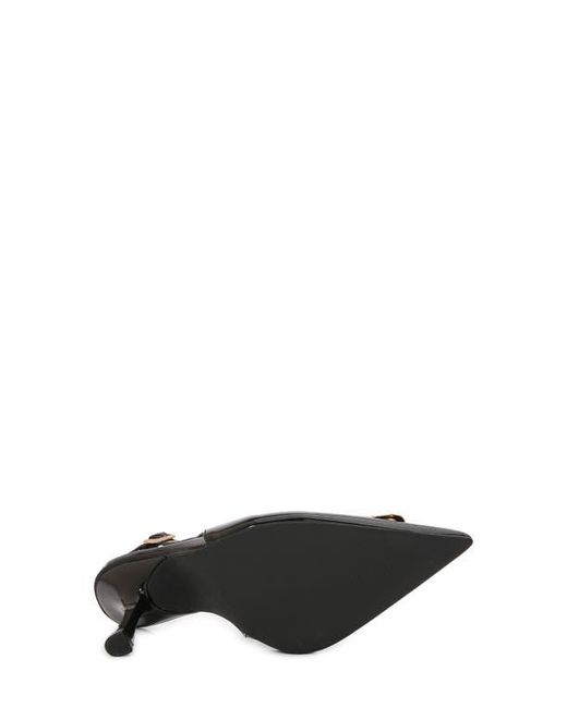 BERNESS Black Buckle Slingback Stiletto Pump