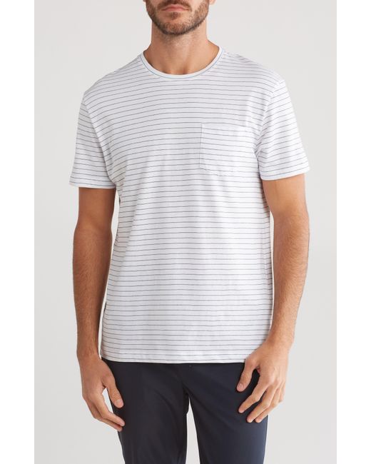 Slate & Stone White Stripe Pocket T-shirt for men