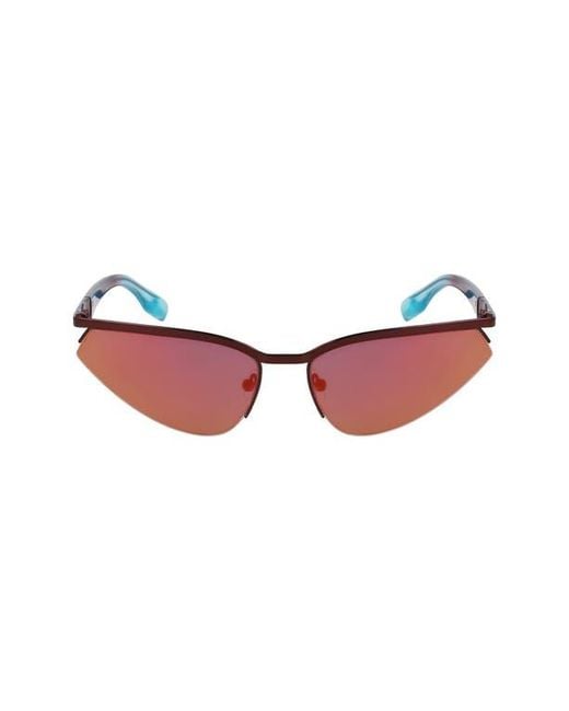 Karl Lagerfeld Red 61Mm Modified Rectangular Sunglasses for men
