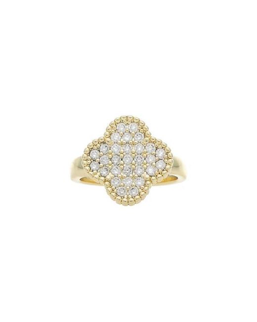 Rivka Friedman Metallic Pavé Cz Clover Ring