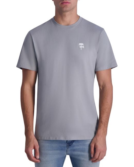 Karl Lagerfeld Blue Karl Cotton Graphic T-shirt for men