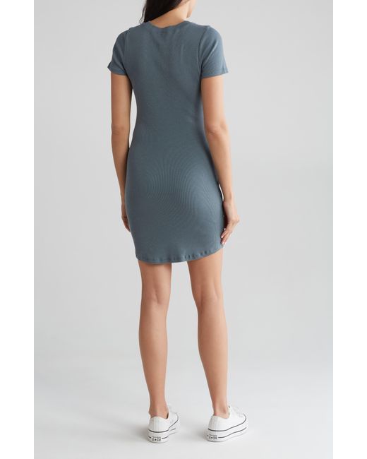 Melrose and Market Blue Short Sleeve Crewneck Mini Dress
