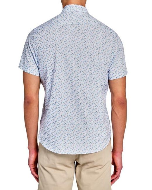 Con.struct Blue Cocktail Print Short Sleeve Button-Up Shirt for men