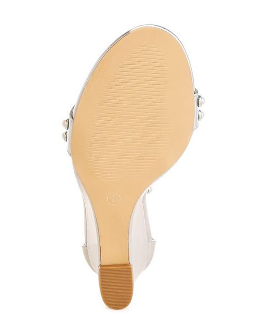 Rag & Co White Jumera Wedge Sandal