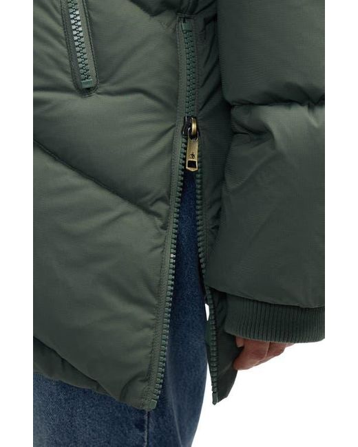 Scotch & Soda Green Fallon Inverted Chevron Quilted Down Jacket