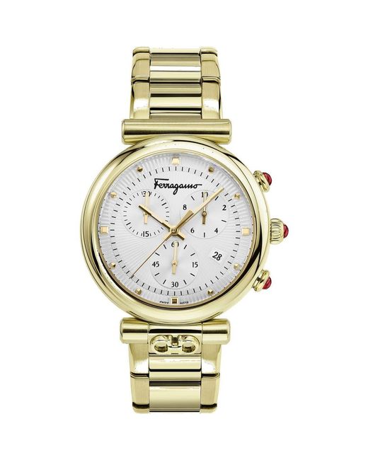 Ferragamo Metallic Ora Chronograph Bracelet Watch, 40Mm