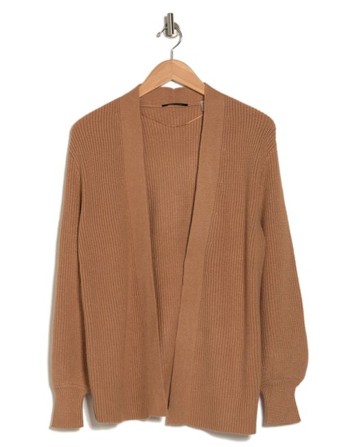 T Tahari Shaker Stitch Open Front Cardigan In Perfect Camel At