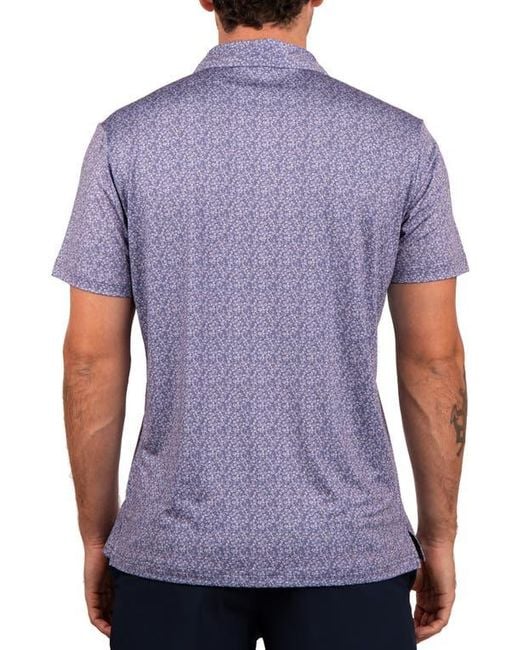 Tailorbyrd Purple Performance Ditzy Print Polo for men