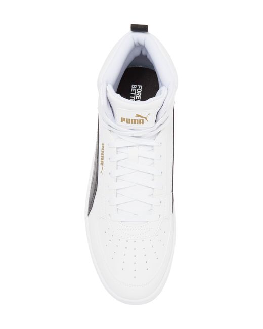 PUMA White Caven 2.0 Mid Top Sneaker for men