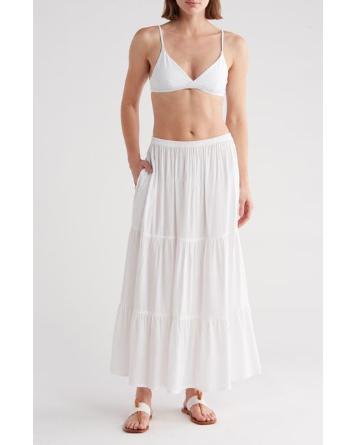 Boho Me White Tiered Cover-up Skirt