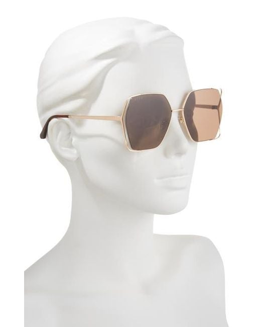 DIFF Brown Donna Iv 61Mm Gradient Square Sunglasses