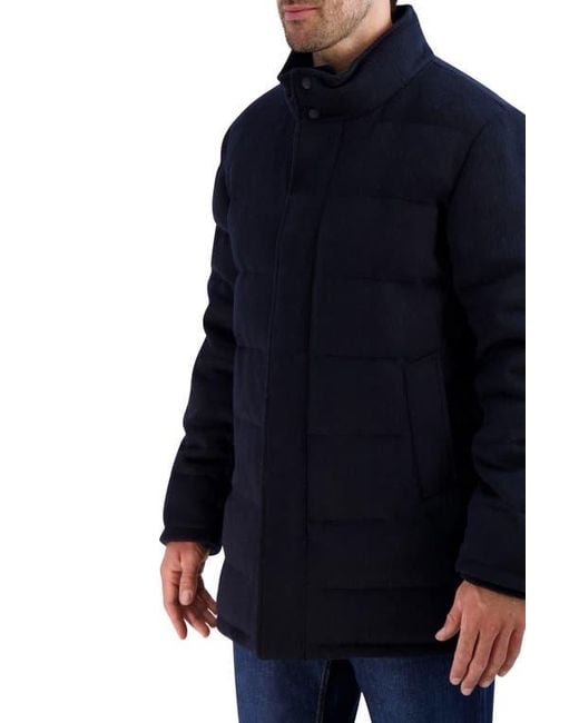 Cole Haan Black Padded Down Wool Blend Jacket for men