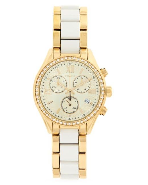 Timex Metallic Chronograph Stainless Steel Two-Tone Bracelet Watch, 38Mm