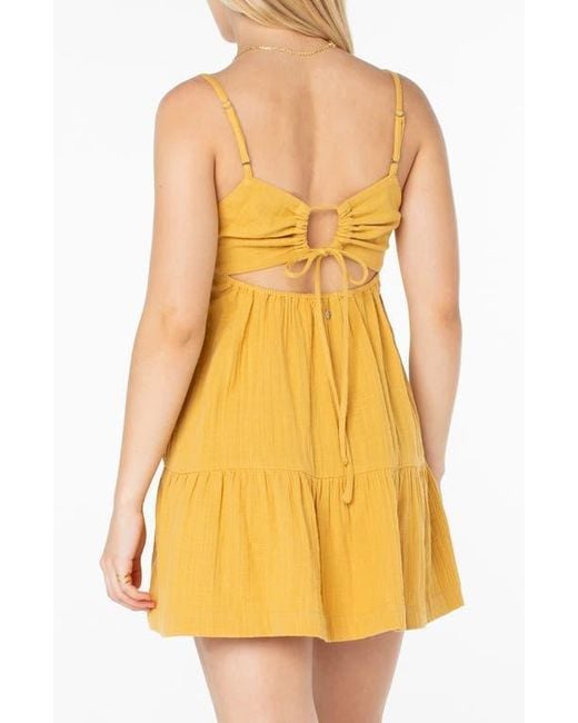 Roxy Yellow Warm Rays Cotton Minidress