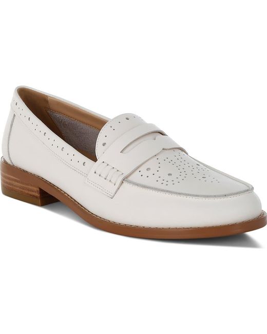 Rag & Co White Clotilda Brogue Penny Loafer