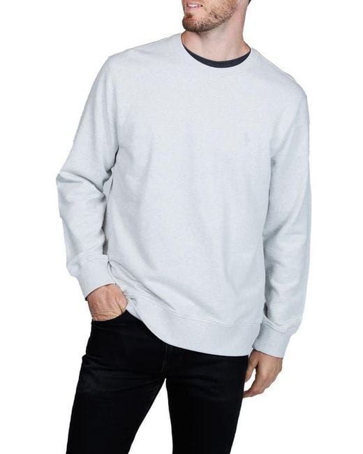 Tailorbyrd White Cotton French Terry Crewneck Pullover for men