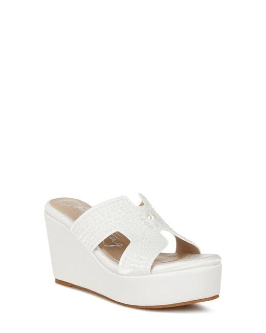 London Rag Wedge LONDON RAG Renier Platform Wedge Sandal in White | Lyst