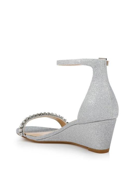 Badgley Mischka Metallic Lora Wedge Sandal