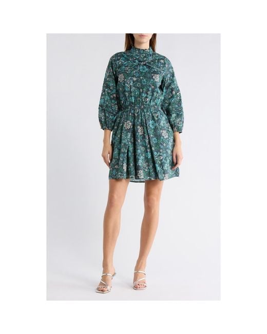10 Crosby Derek Lam Women's Blue Marisol Floral Long Sleeve Dress