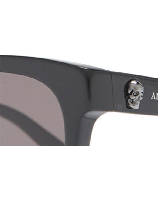 ● Alexander Mcqueen ● サングラス Black / Grey / 54mm McQueen Floating Skull 54MM Square Sunglasses | Saks Fifth