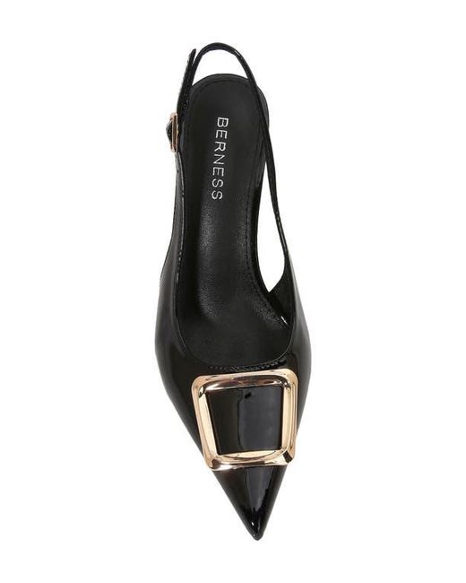 BERNESS Black Buckle Slingback Stiletto Pump