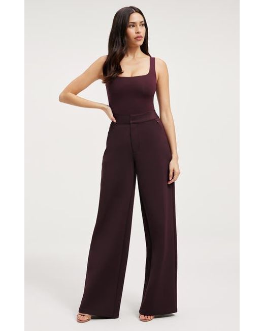 GOOD AMERICAN Blue Column Scuba Pants