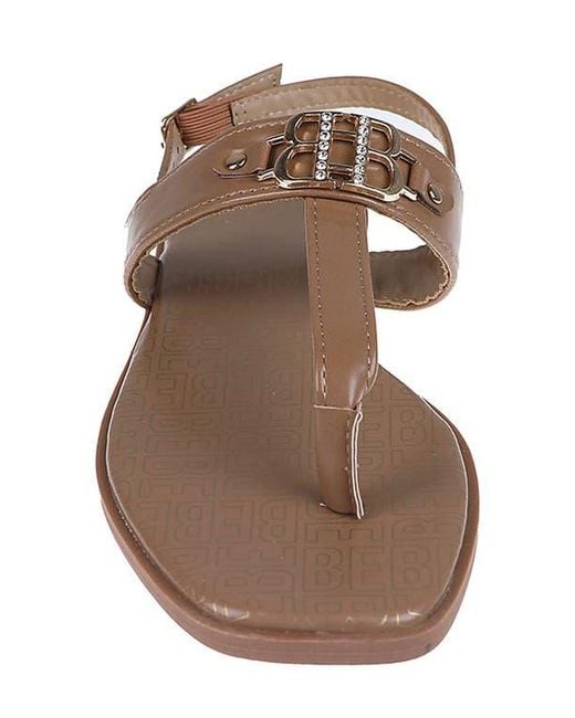 Bebe Brown Logo Toe Post Sandal