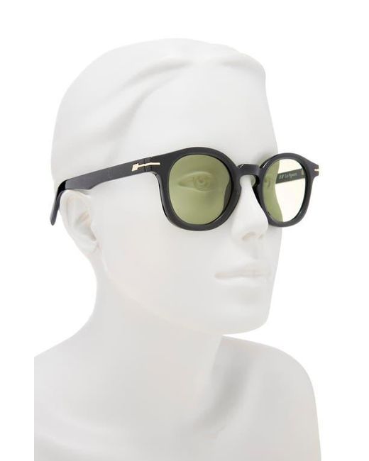 Le Specs Black Hoodwinked Round Sunglasses, 48Mm