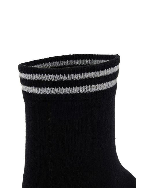 Steve Madden Black 4-Pack Lurex Stripe Crew Socks
