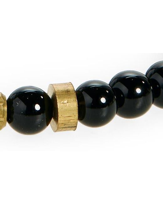Caputo & Co. Black Stone & Bead Slider Bracelet for men